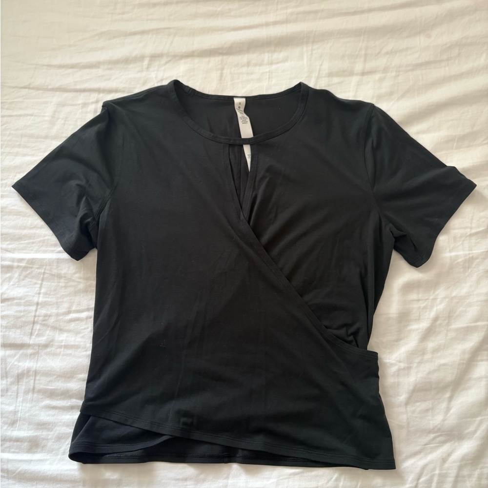 Lululemon Athletica Black Wrap Short Sleeve T-Shirt